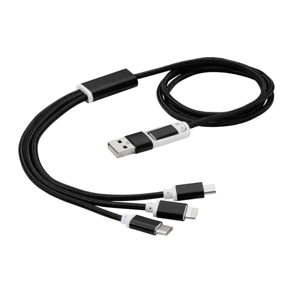 Oplaadkabel Jake - Aluminium | 5 in 1 | Type C, USB A ingang