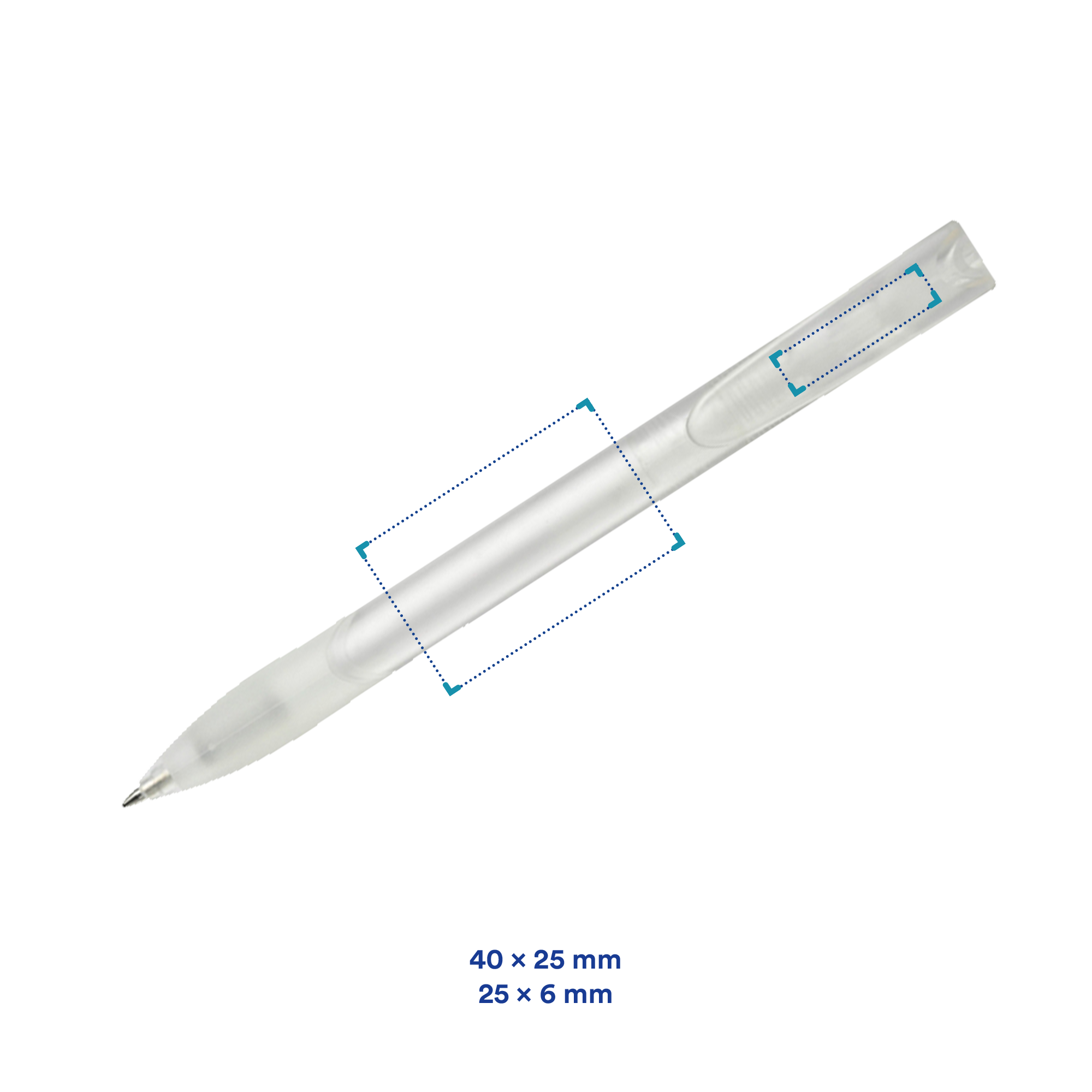Balpen Apollo - Frosty | Rubberen grip | Kleurrijk | Transparant | 1-4 kleuren & Full Colour