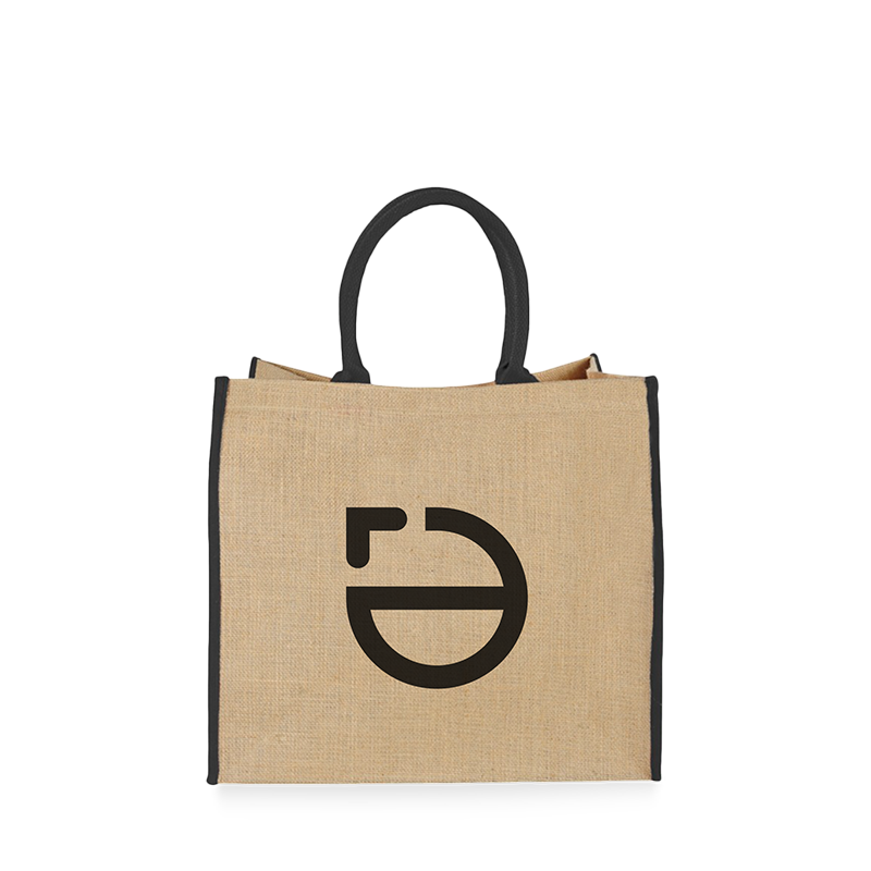 Jute tas Elia - Groot | Met klittenbandsluiting | 40 x 18 x 35 cm | 1 kleur bedrukking