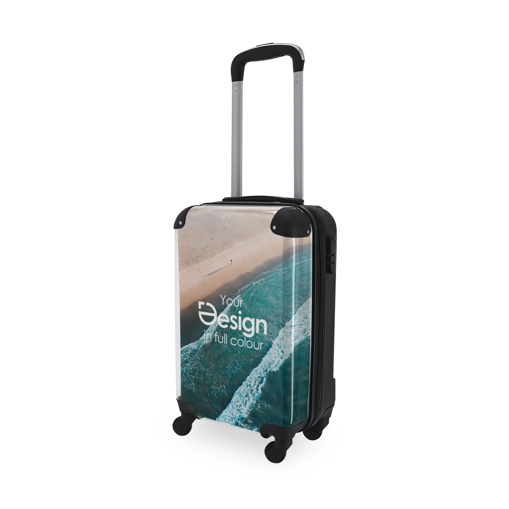 Trolley Jabes – Personaliseerbaar | Transparante voorzijde | 4 wielen | Veiligheidsslot