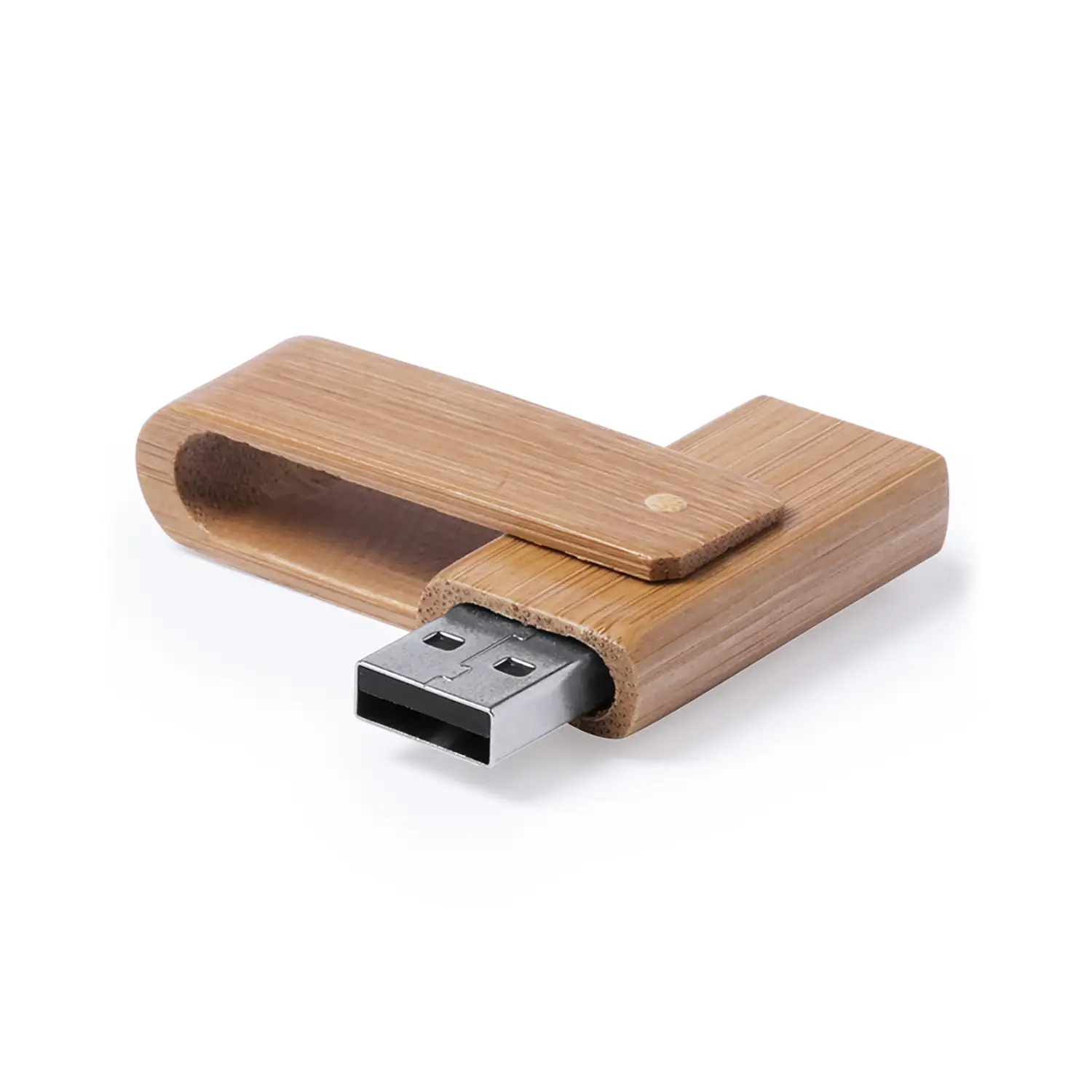 USB-stick Hassan – 16GB | Bamboe | Draaisysteem | Compact | Natuurlijk Design