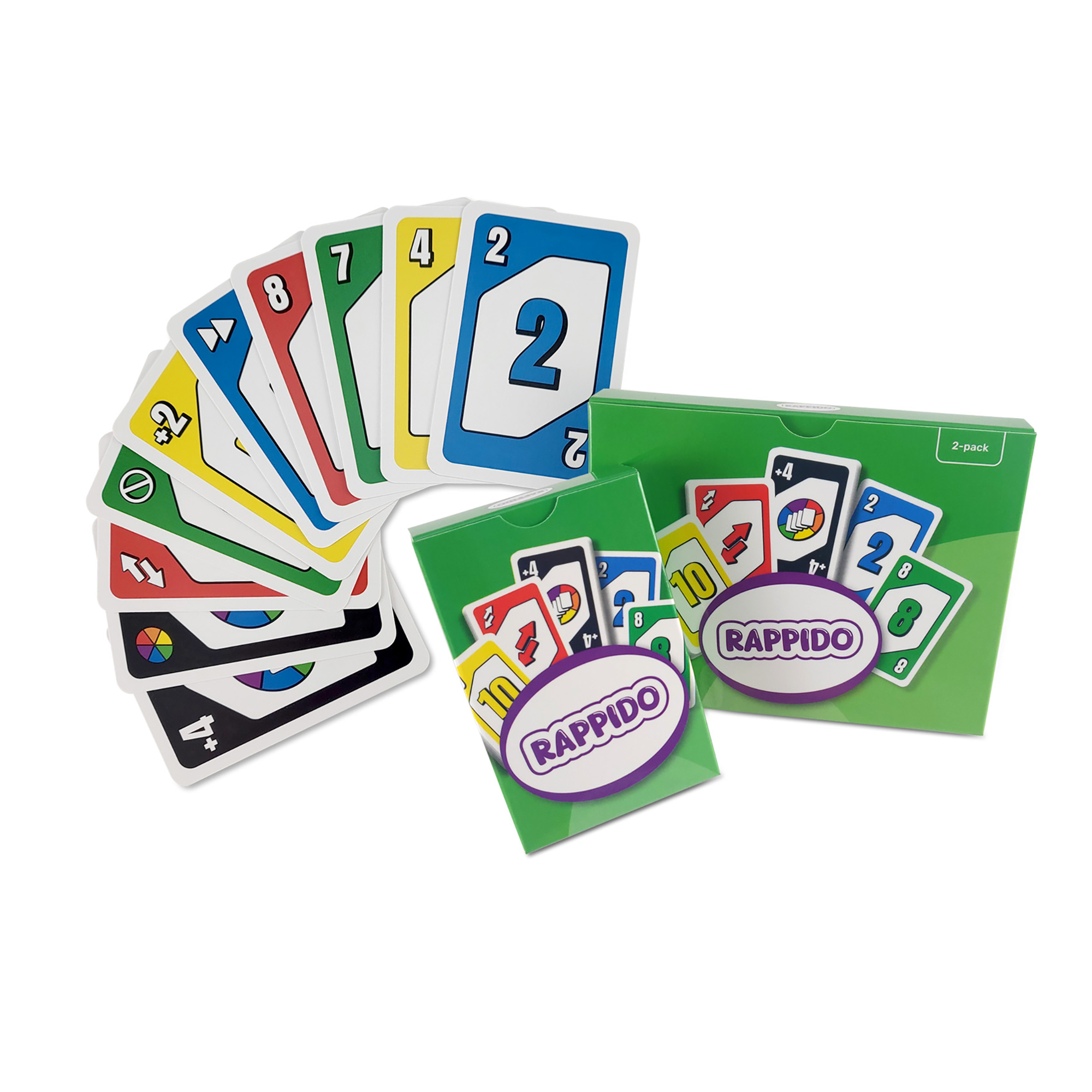 Kaartspel Rappido – 56 x 87 mm | Voor Uno & Pesten | Full Colour | Glanslaminaat Doosje