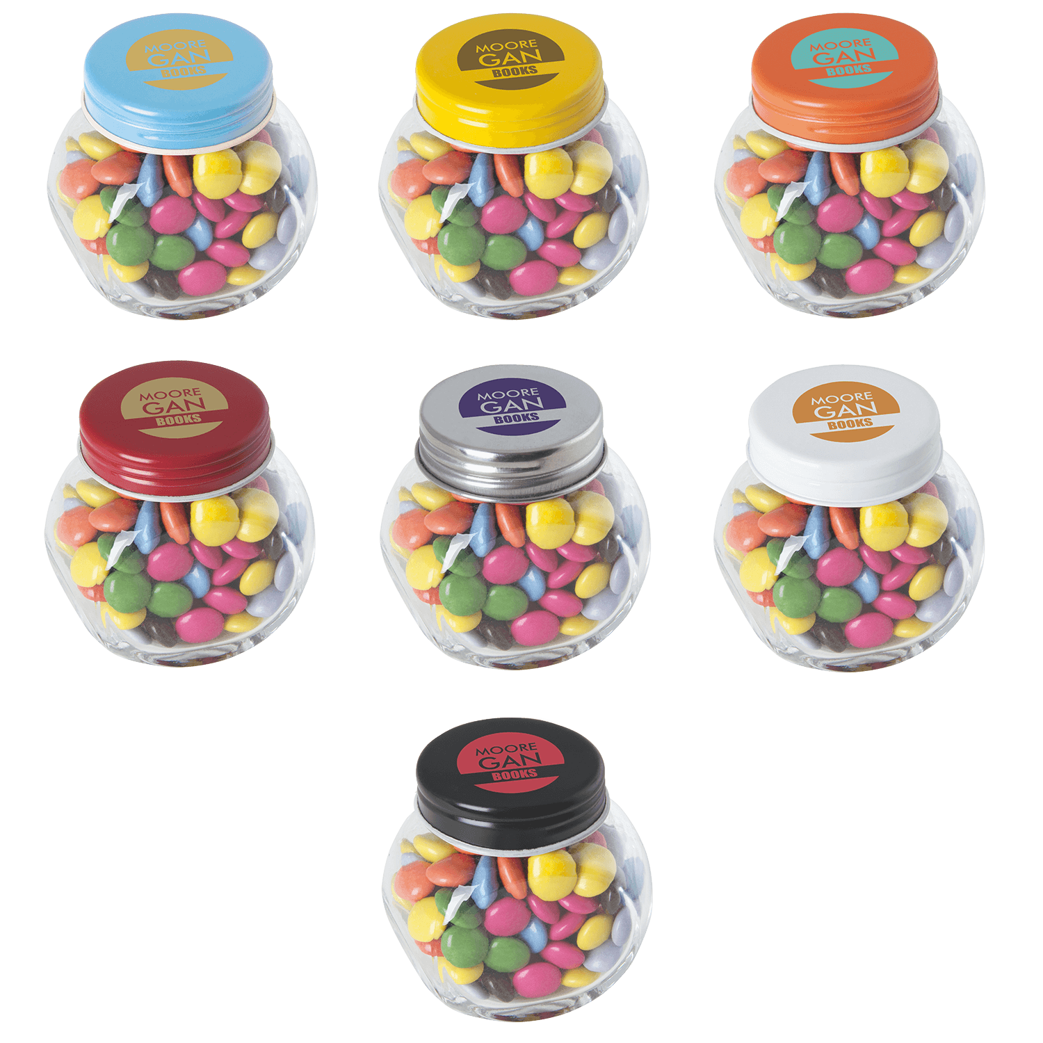Snoeppot mini - Chocolade | 30 gr. | Gekleurd deksel