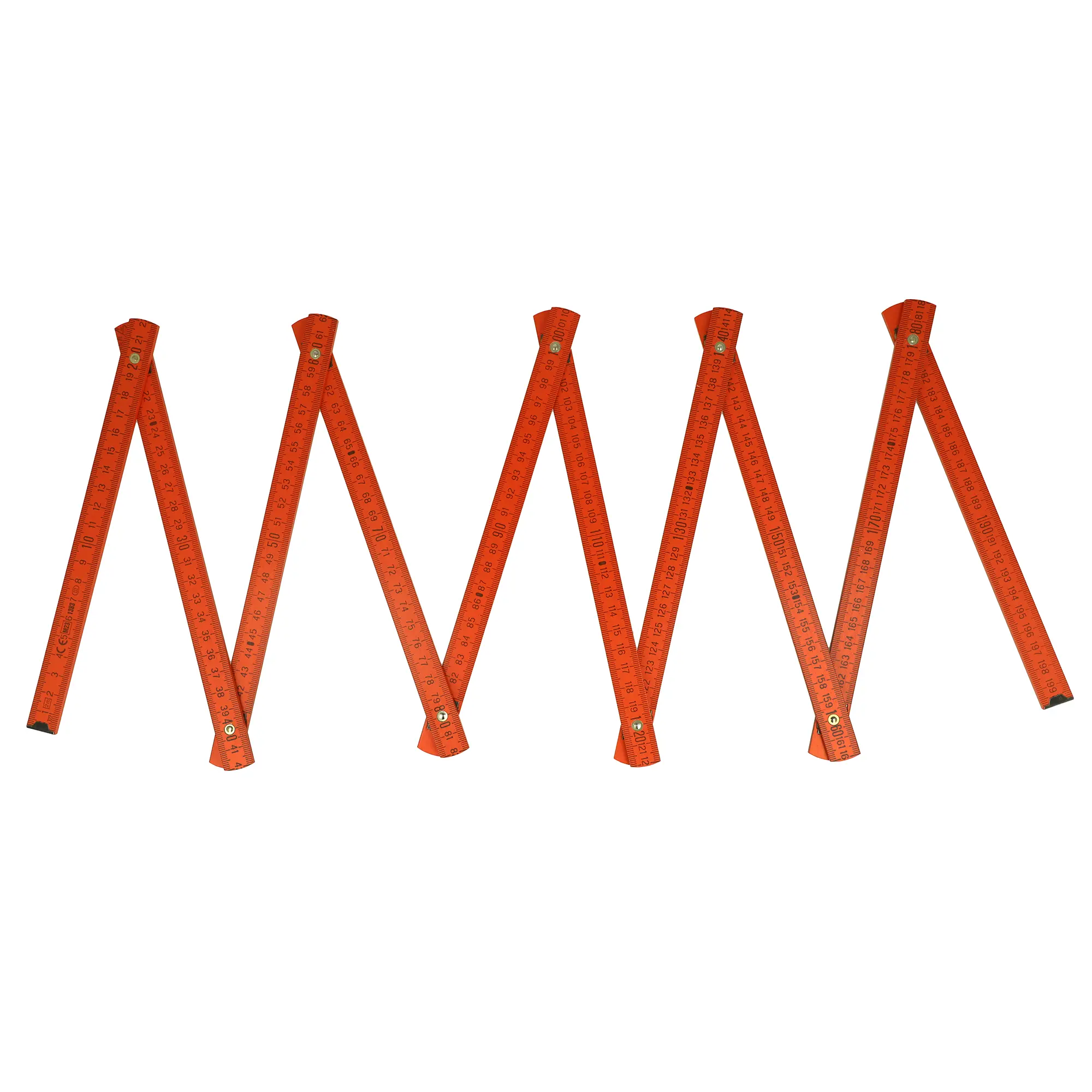 Duimstok Duran – 2 meter | Hout | Geverfd oppervlak | 10 delen | Meten per mm