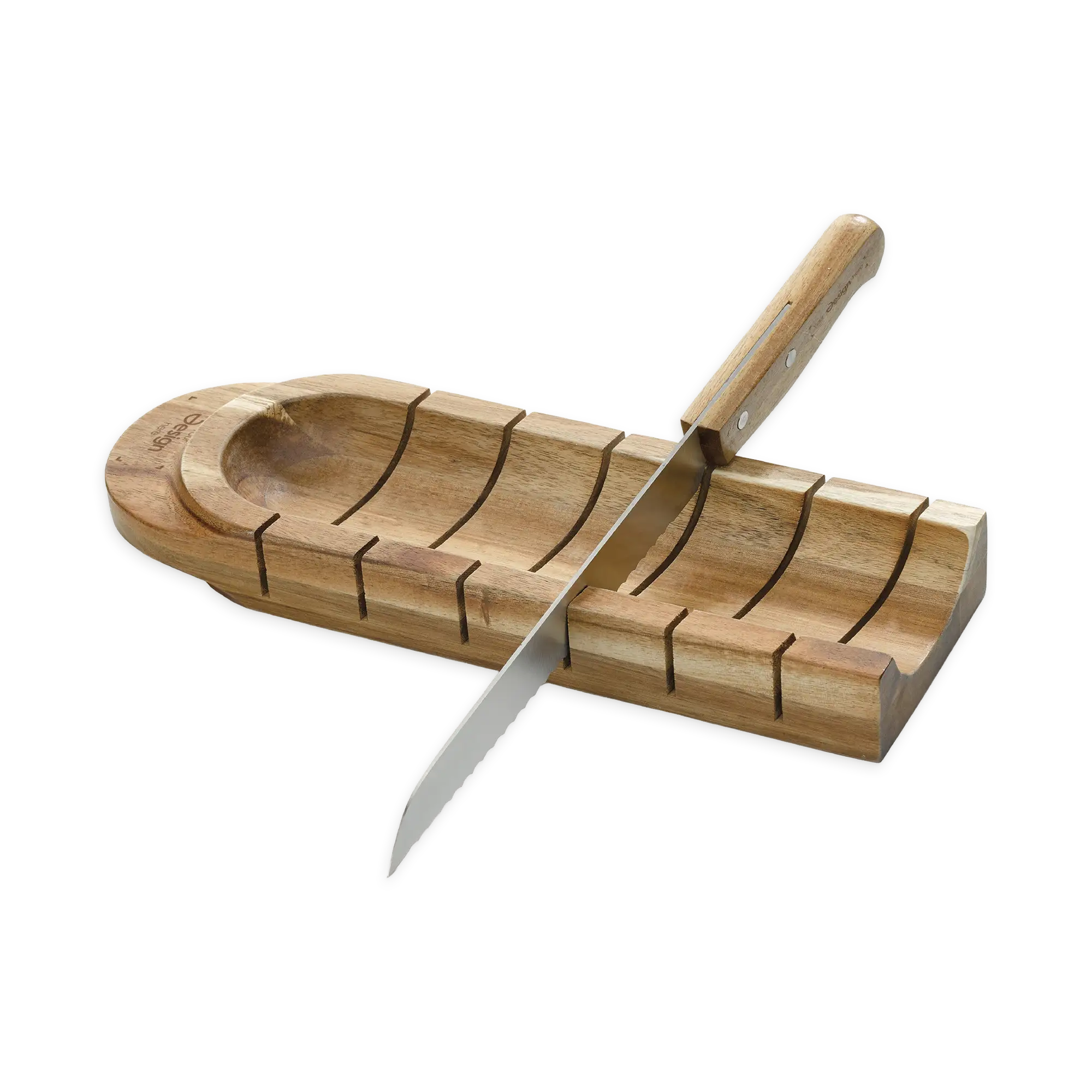 Stokbrood snijplank Bas – Acacia hout | Inclusief broodmes | Geschenkverpakking