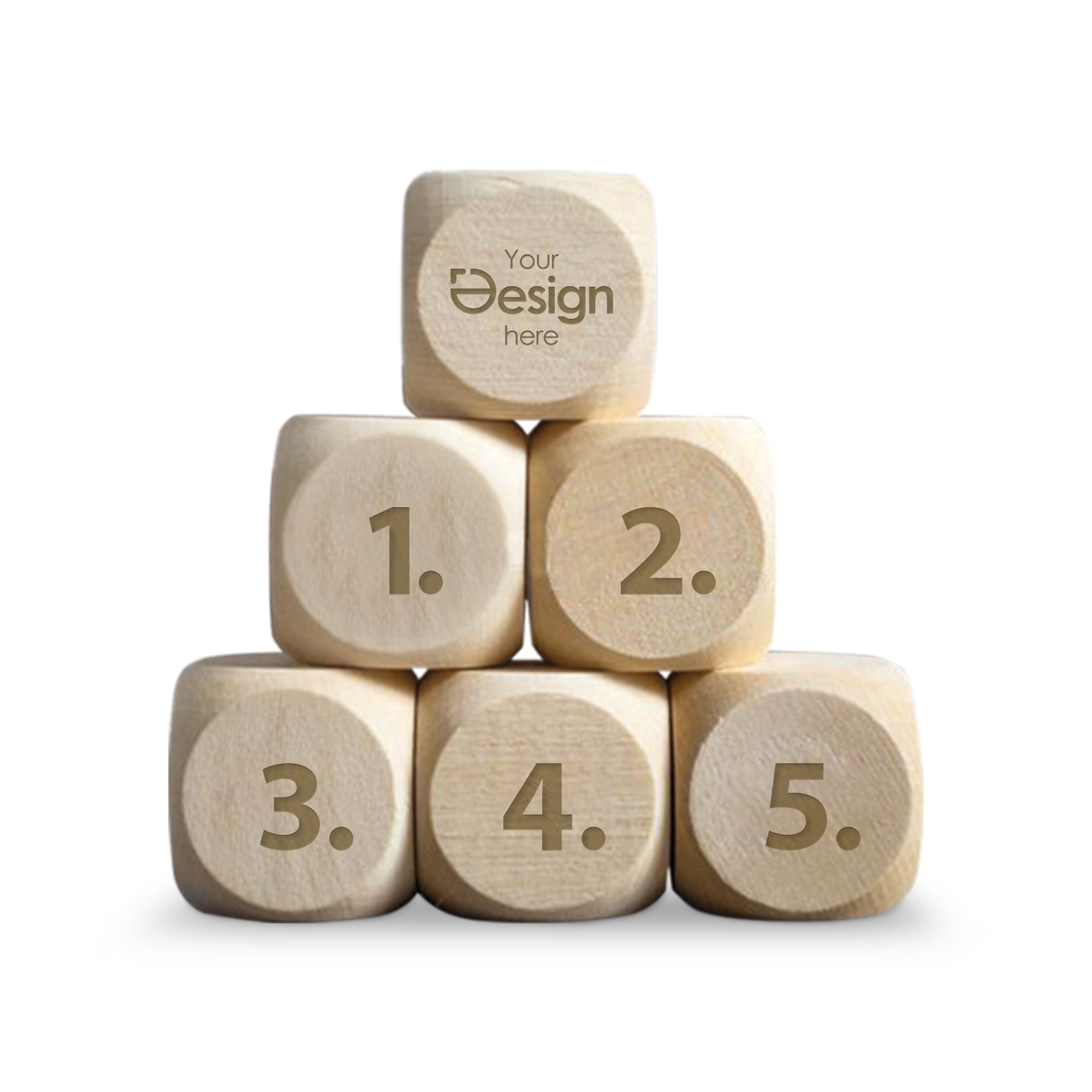 Dobbelsteen Aron - 16 mm | Hout | Gravure & Full Colour