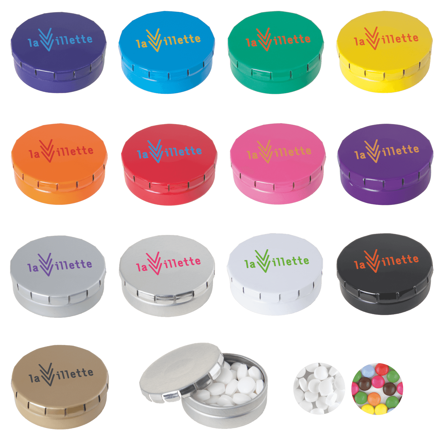 Mini's in blik - 12g | Munt of chocolade | Tot 4 kleuren bedrukking