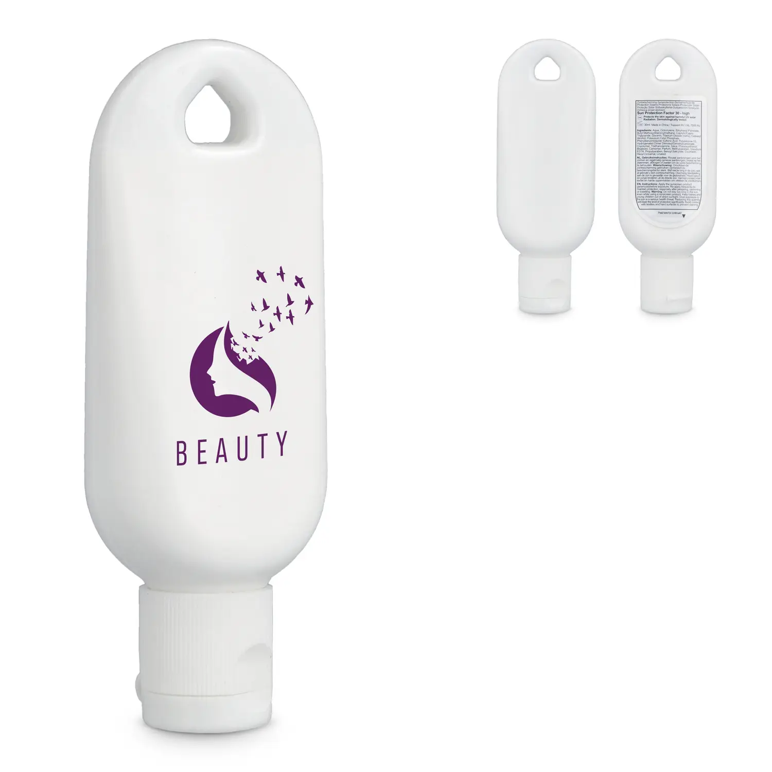 Zonnebrandtube – SPF 30 | 30 ml | Met oogje | Voor sleutelbos of tas | Snel leverbaar