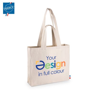 Goodjour Katoenen Tas - 220 gr/m2 | Gemaakt in Frankrijk | Dubbele hengsels | Met zijvouw