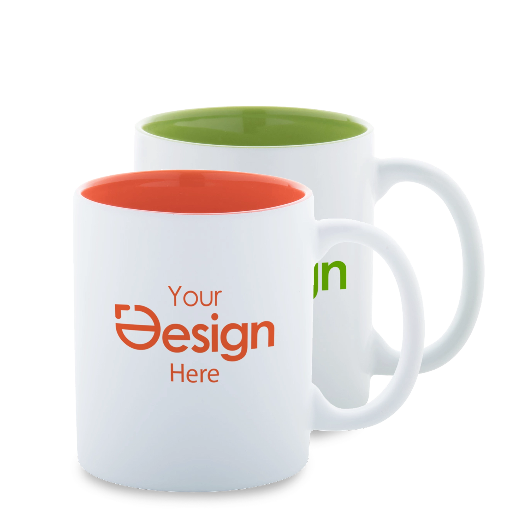 Mok Ina - 350 ml | Wit + gekleurde binnenkant | Gravure