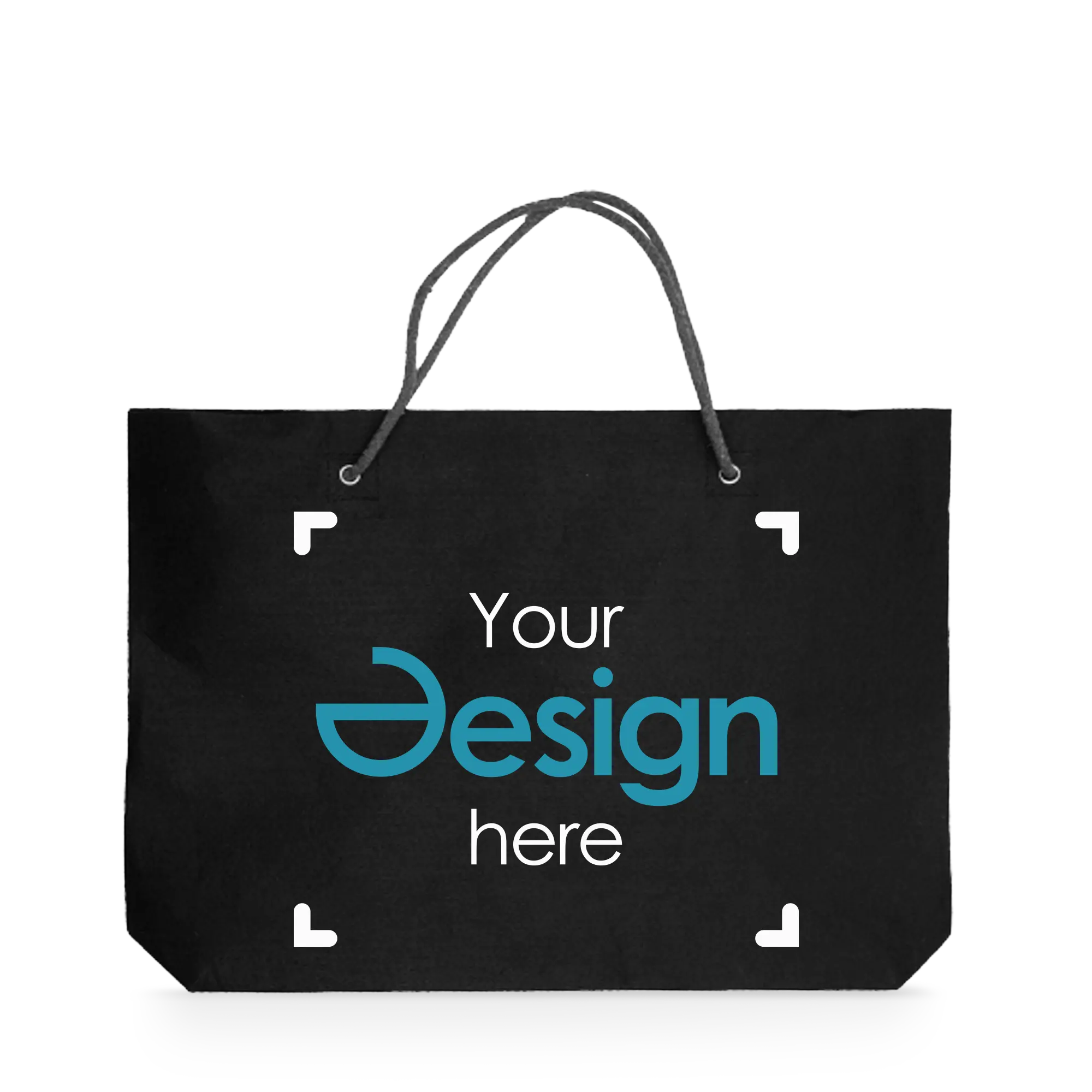 Vilten shopper Maris - RPET | 220 g/m² | 47x33x8 cm | Grijs en zwart