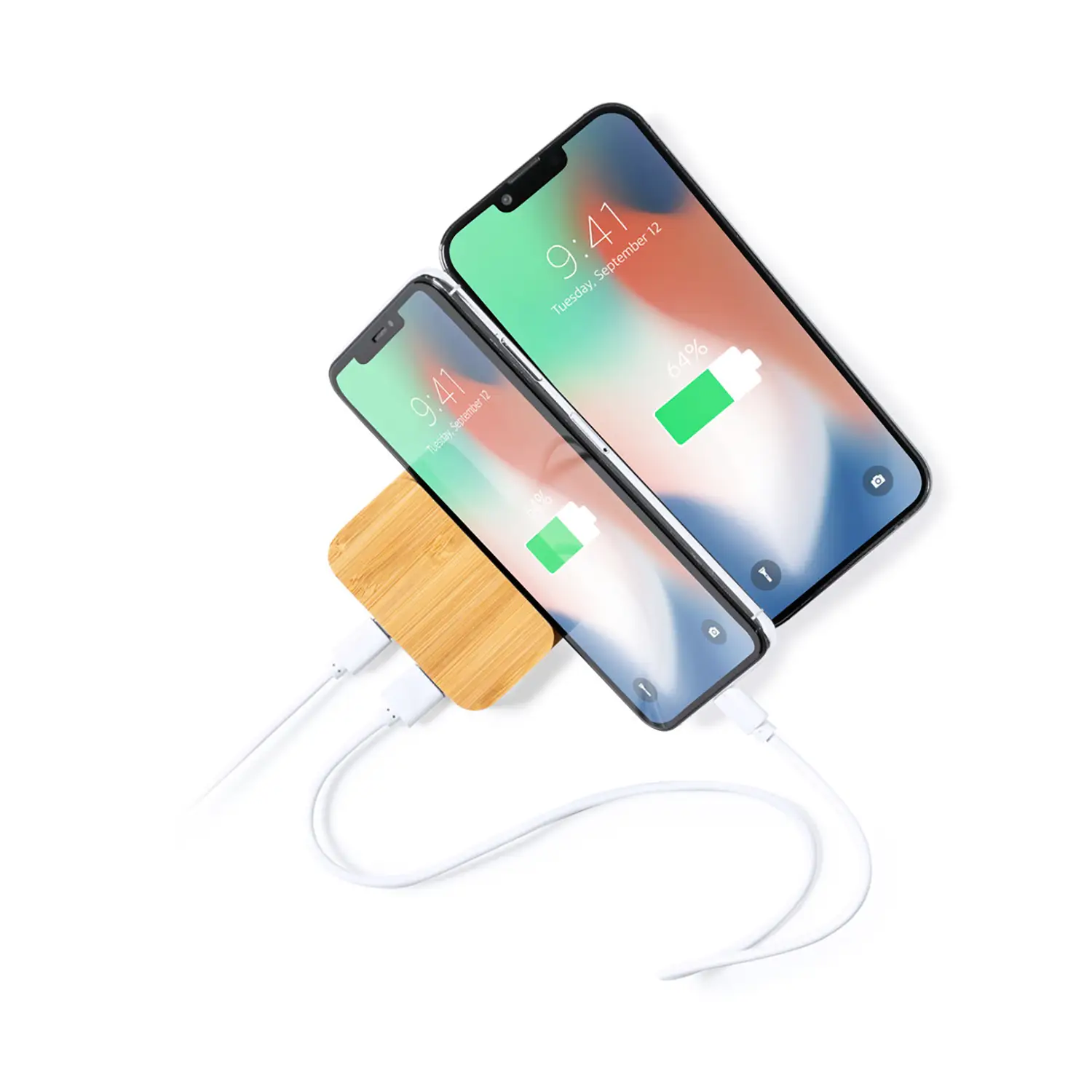 Powerbank Diek - 5000 mAh  | Draadloos Laden | Bamboe | USB | Type C