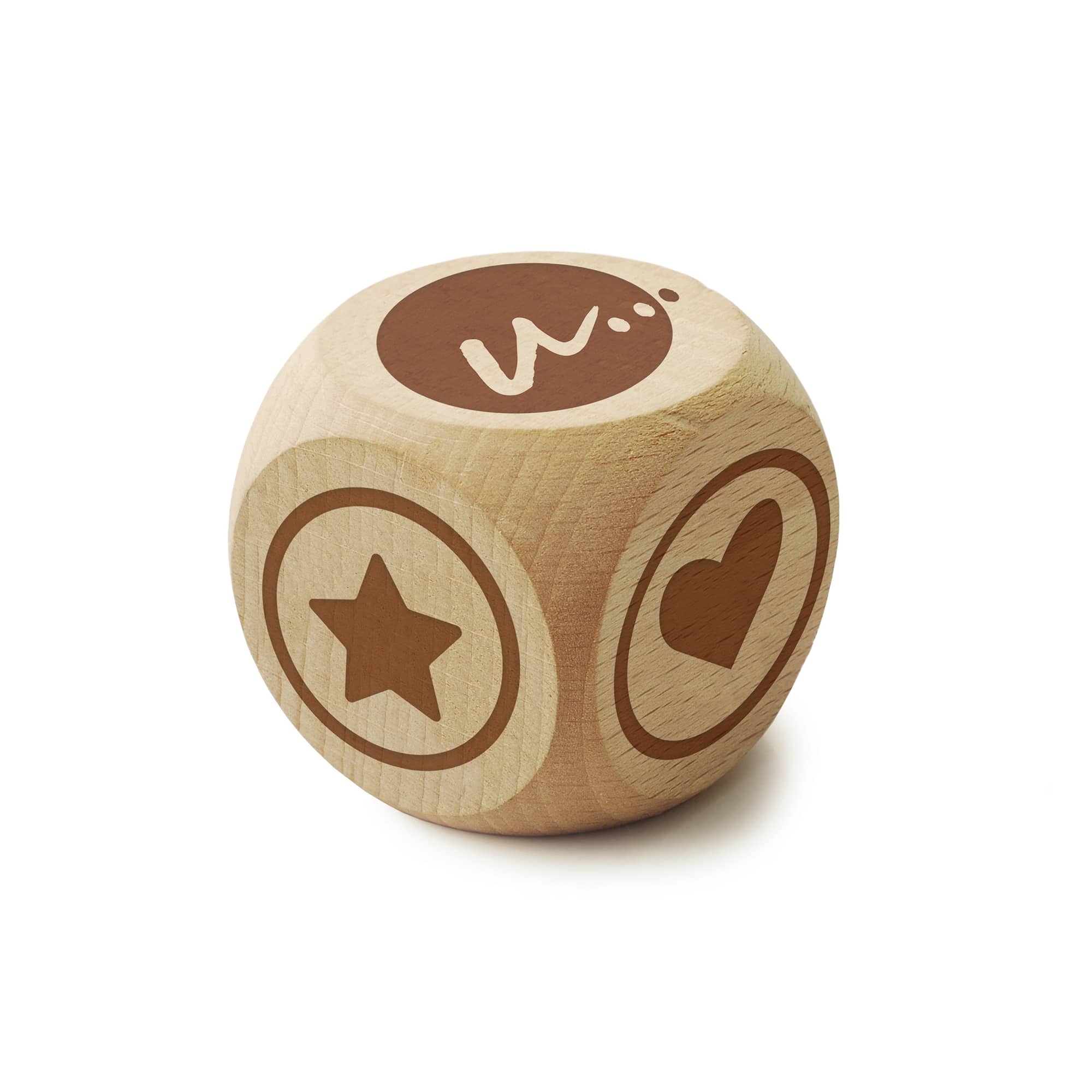 Dobbelsteen Aron - 16 mm | Hout | Gravure & Full Colour