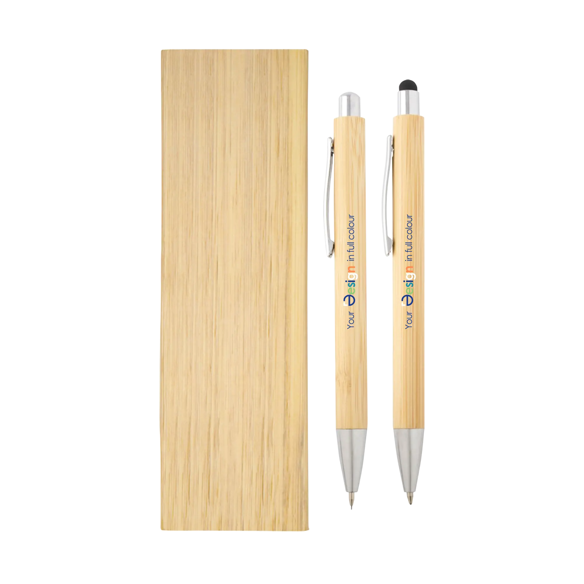Schrijfset – Bamboe | Balpen en vulpotlood | FSC® gecertificeerd | Cadeaudoos