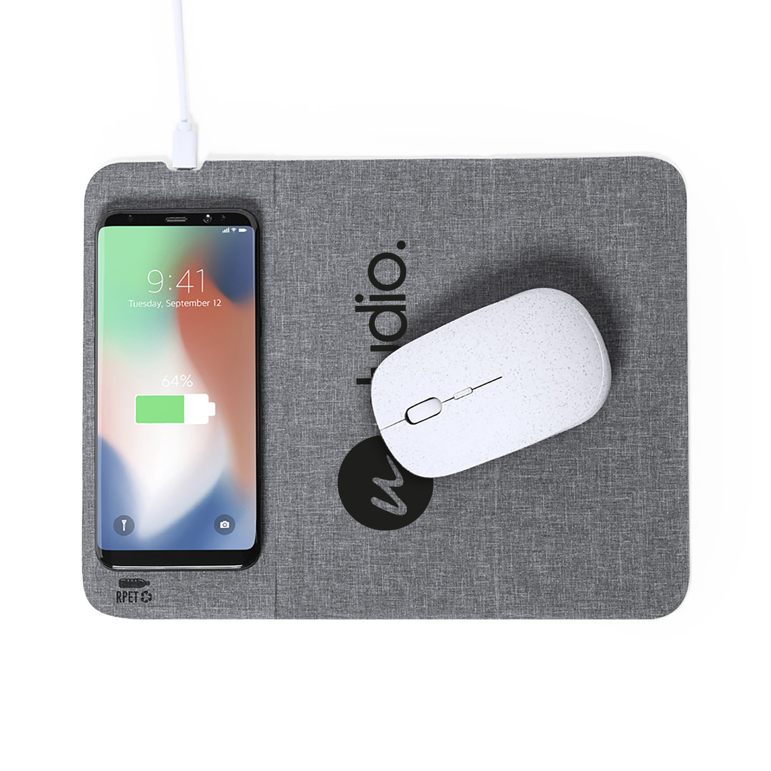 Muismat Elin - Draadloze oplader| Antislip | RPET