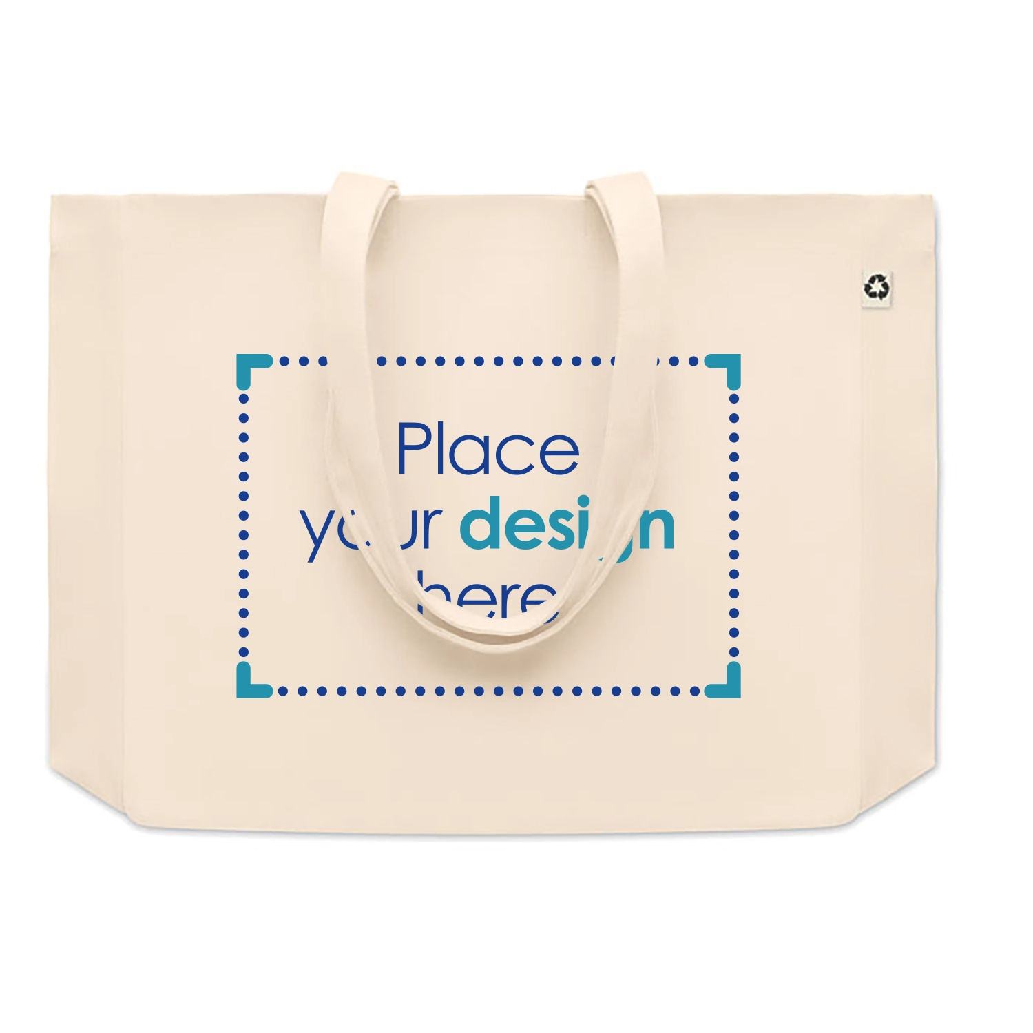 Canvas tas Tina - Gerecycled | 280 gr/m2 | Beige | Tot 4 kleuren bedrukking