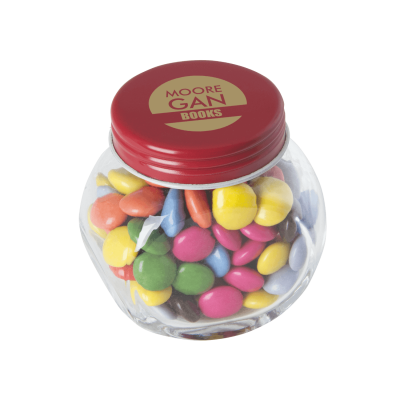 Snoeppot mini - Chocolade | 30 gr. | Gekleurd deksel