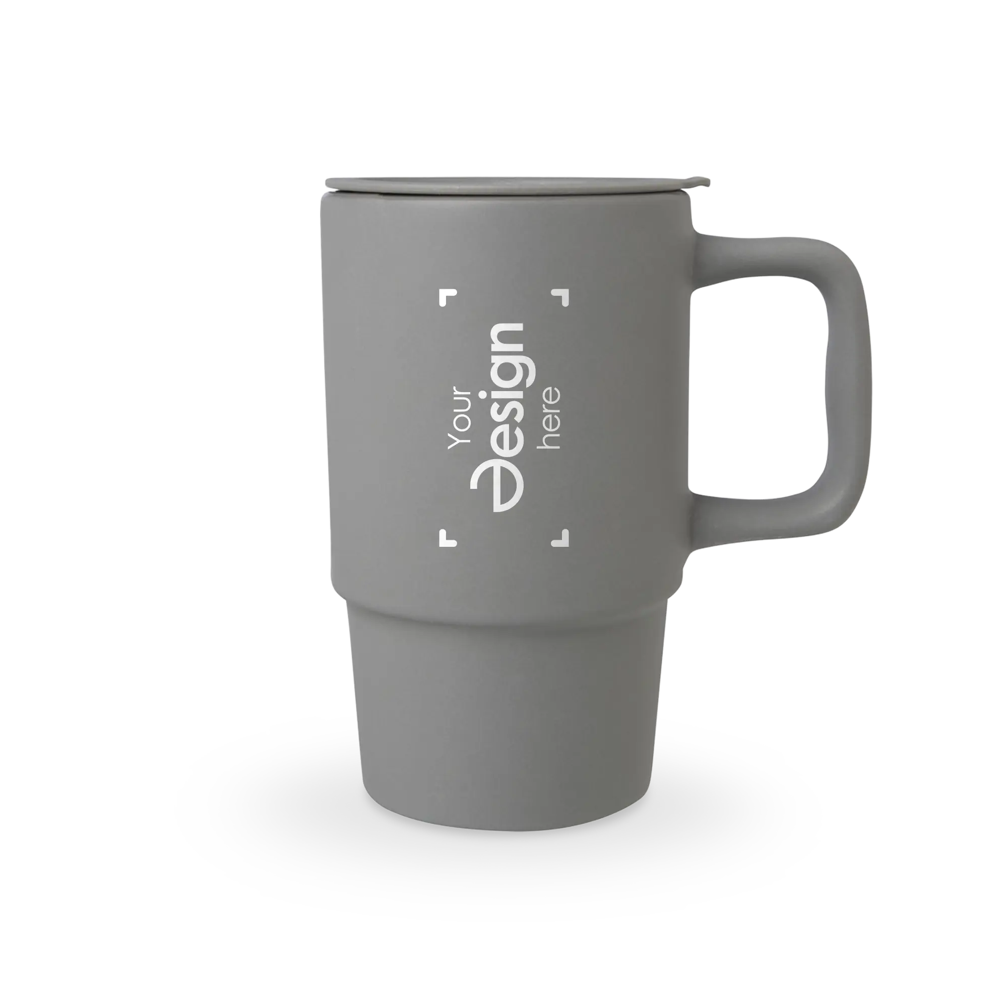 Keramische mok Chris – 450 ml | siliconen deksel | koffiebeker stijl