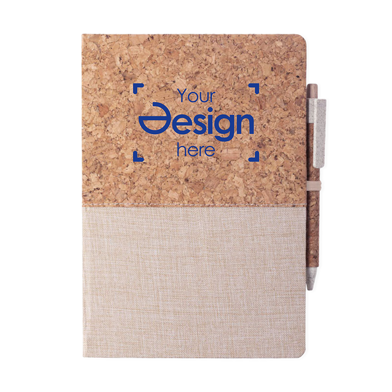 Notitieboek Isa- A5 | 80 vellen | Kurk & katoen | 1 kleur bedrukking