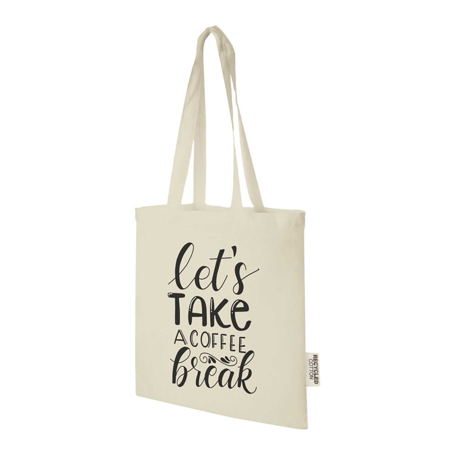 Gerecyclede katoenen tas Ria - Gekleurd | 140 g/m² | Lange hengsels