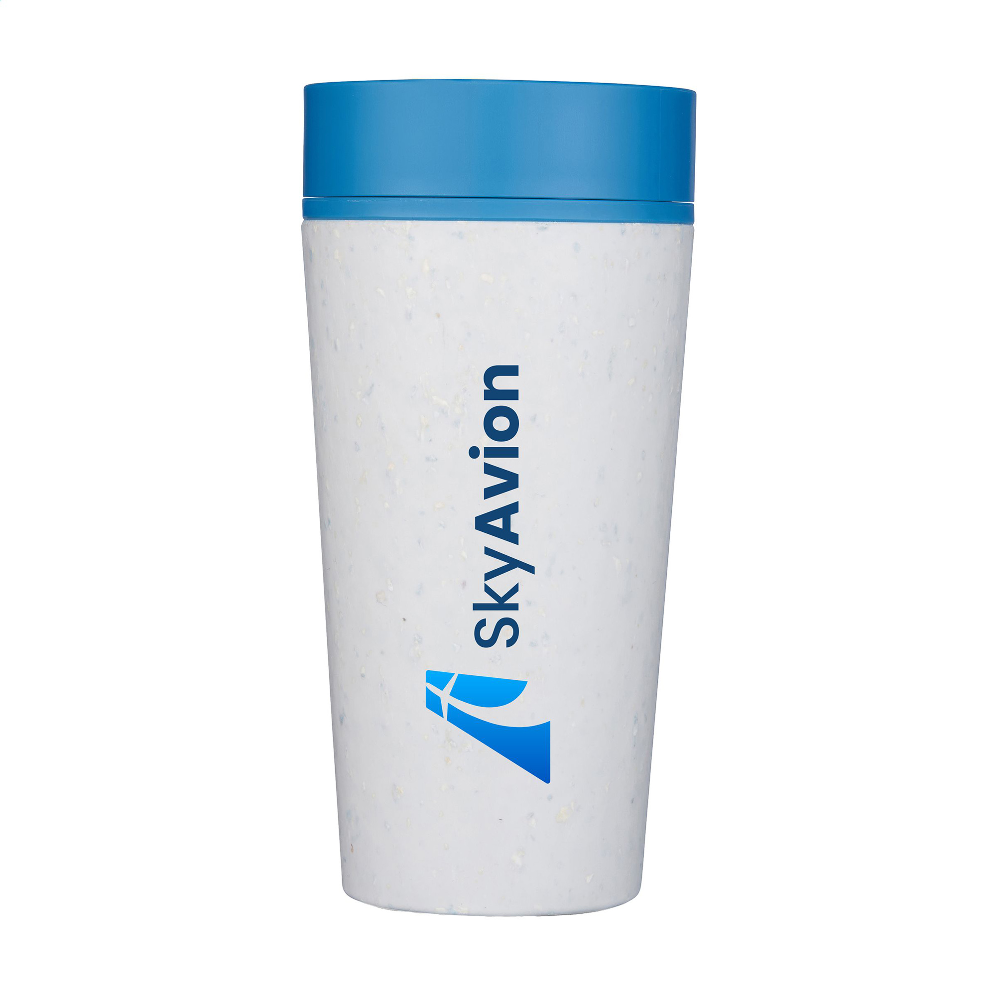 Circular&Co® Mok Wit - 340 ml | Gerecycled | Wit + gekleurd deksel