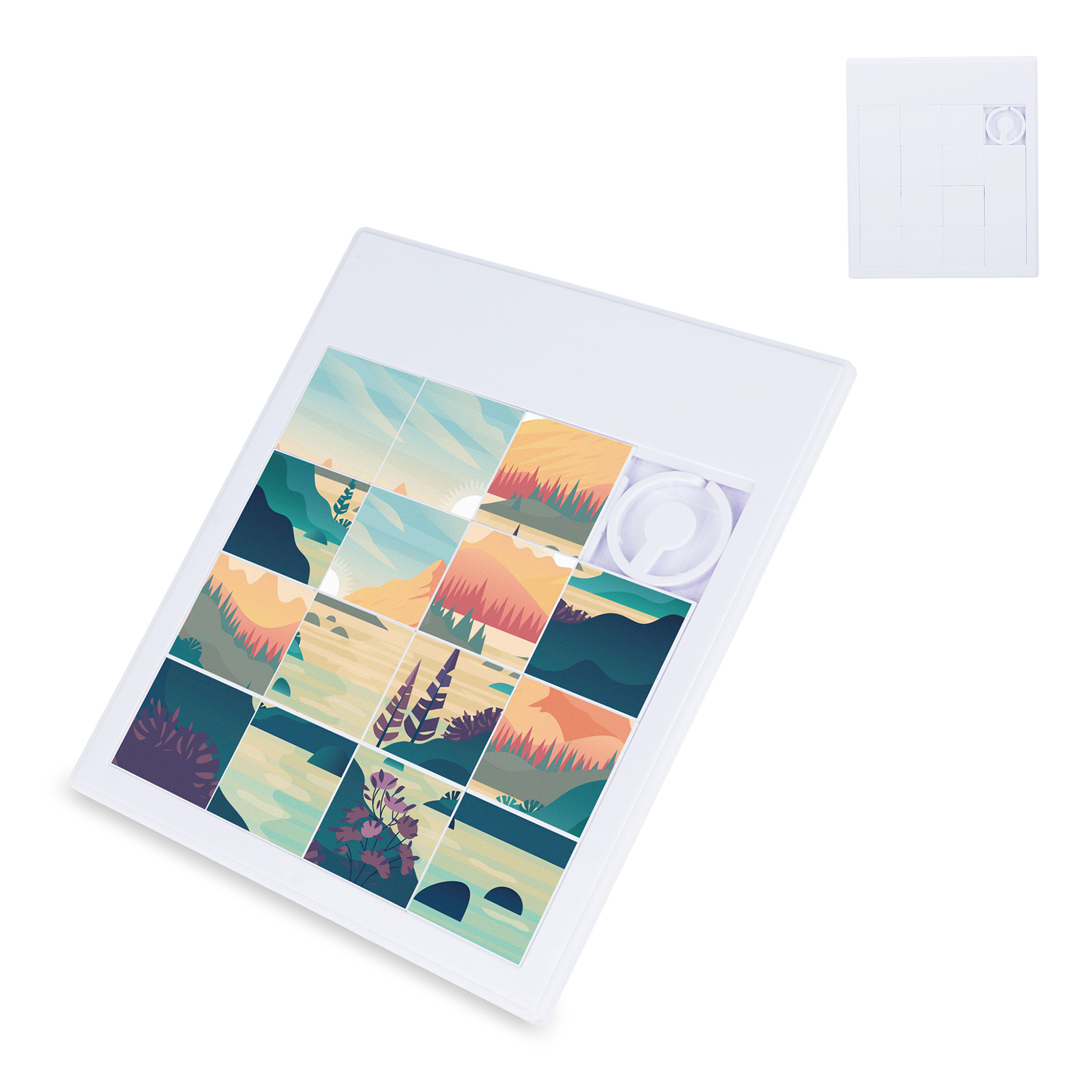 Schuifpuzzel Giga – Rechthoek | 15 stukjes | Breder model | Kunststof