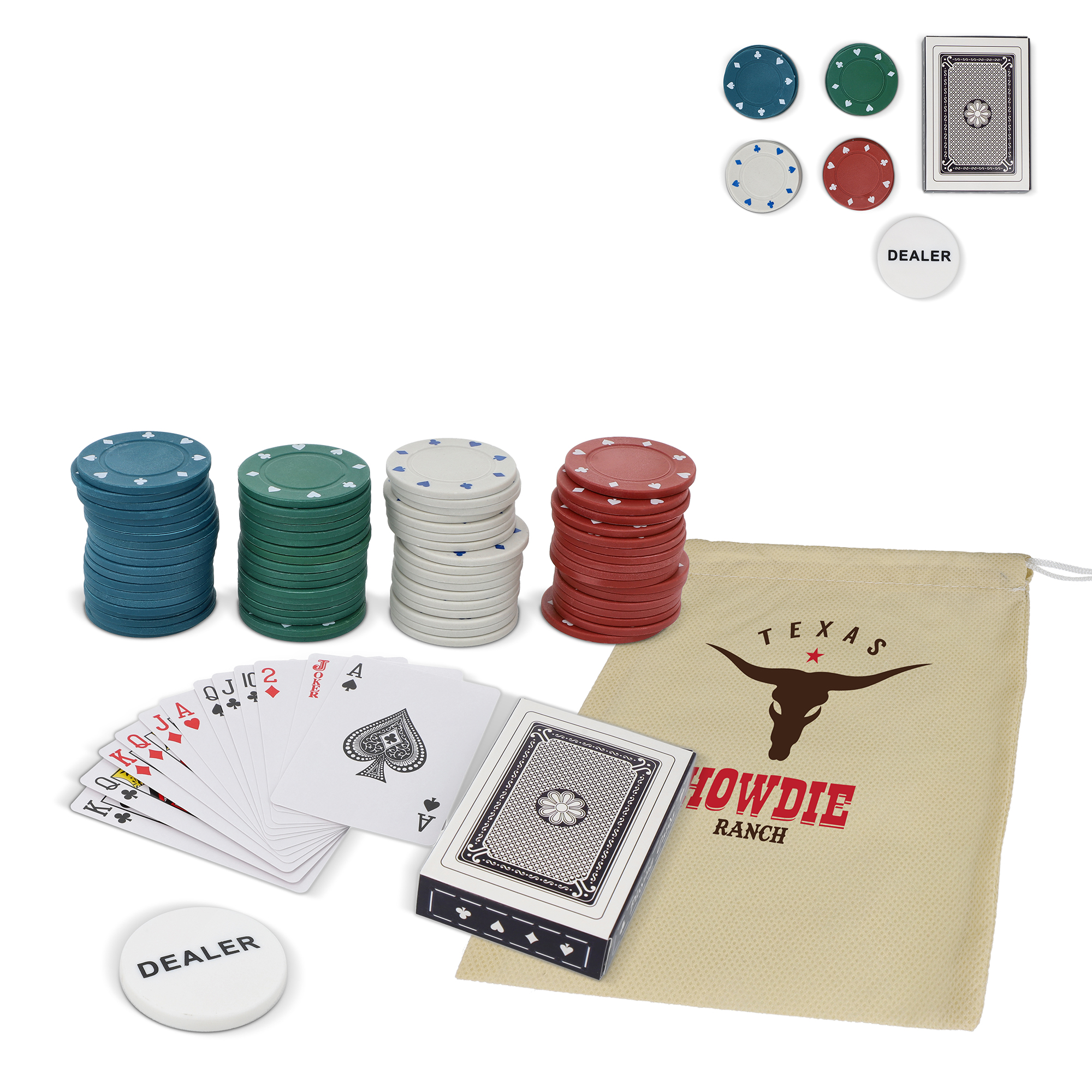 Pokerset Milo – 2-in-1 doos | Inclusief kaarten | 100 chips | Luxe uitvoering