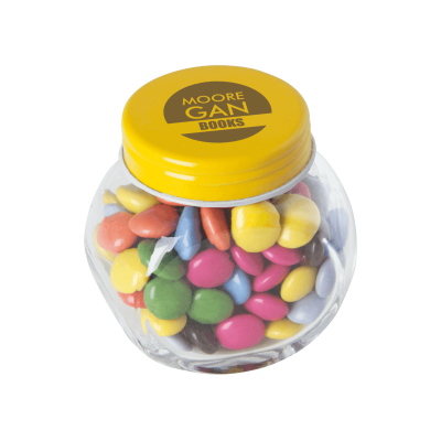 Snoeppot mini - Chocolade | 30 gr. | Gekleurd deksel