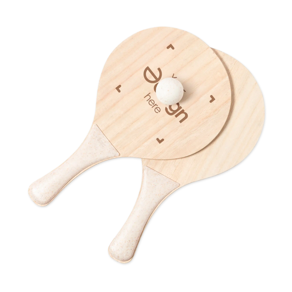 Strandrackets  Daan - Hout | Tarwestro Details | Inclusief Bal | Voor Buitenplezier