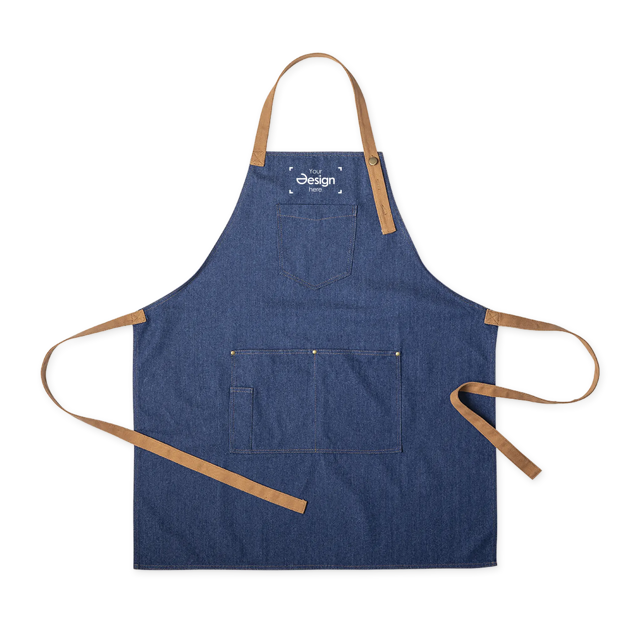 Schort Robert  100% katoen | Stevig canvas | Met zakken | Verstelbare nekband