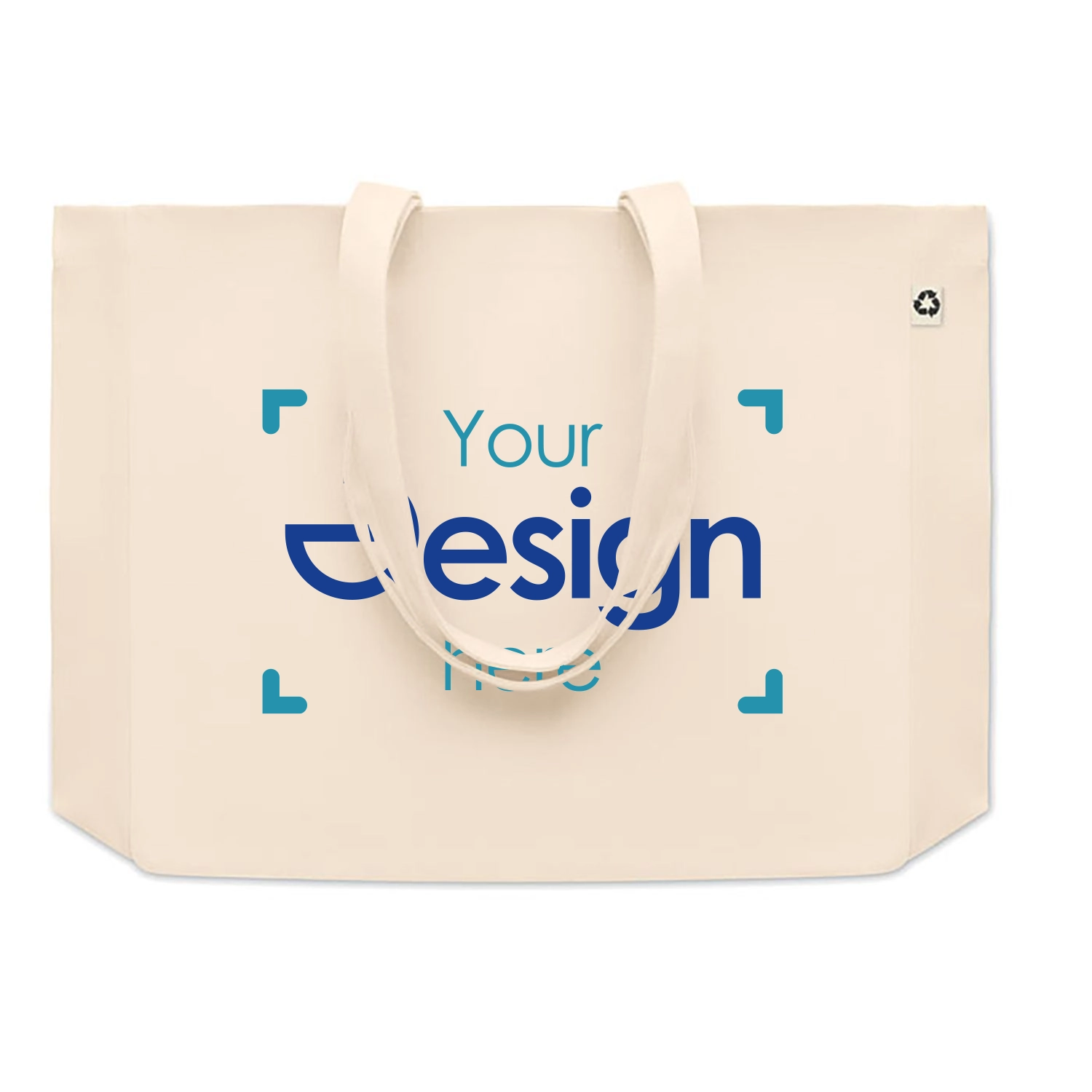 Canvas tas Tina - Gerecycled | 280 gr/m2 | Beige | Tot 4 kleuren bedrukking