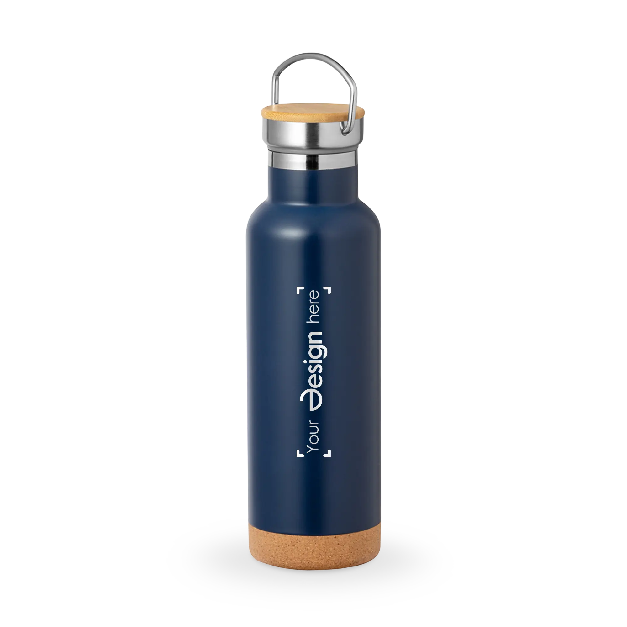 Drinkfles Dax – 650 ml | RVS | Thermo | Bamboe Dop | Kurk Detail