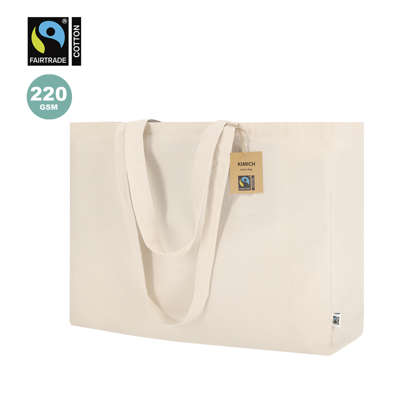 Fairtrade katoenen tas Martin – 220 g/m² | Versterkt | Ruim