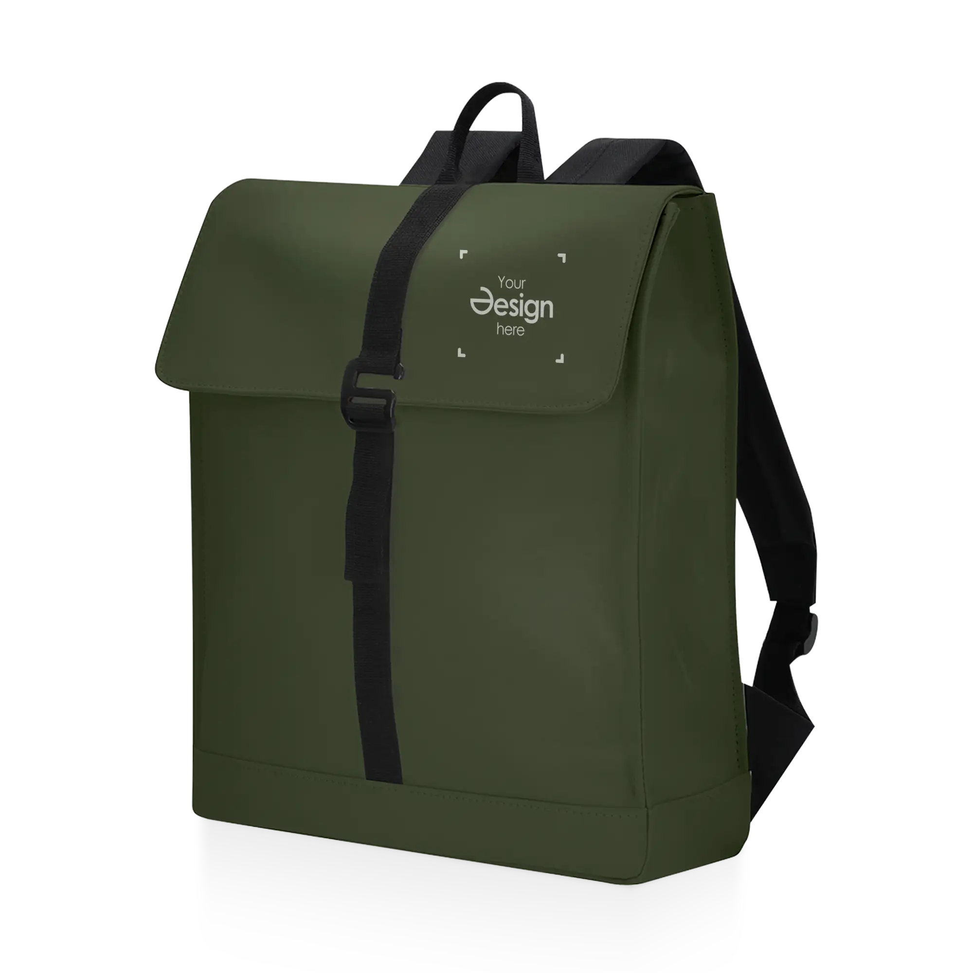 Rugzak Sem - PU | Laptopvak 14” | Gewatteerd | Gespsluiting | Met Trolleyband