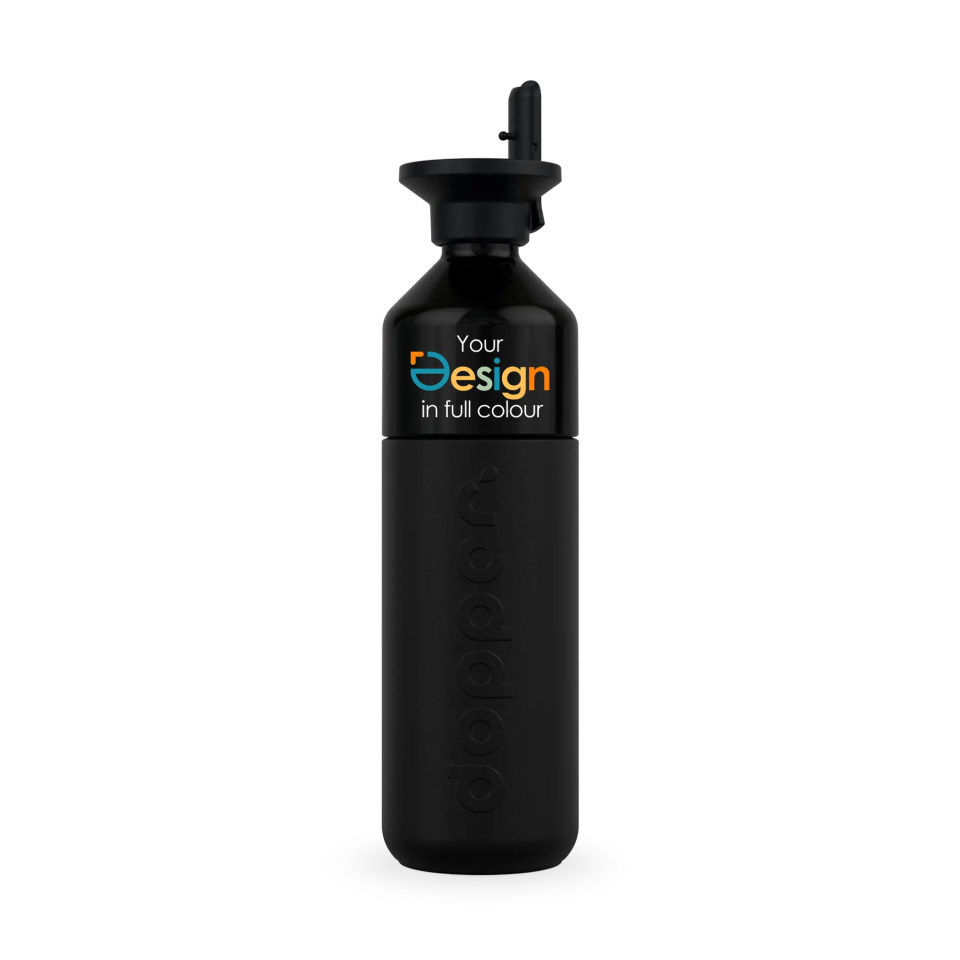 Dopper Insulated straw flip - 580 ml | Zwart | Thermosfles | Full Colour