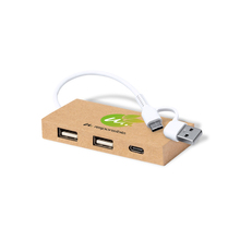 USB hub | gerecycled karton | 2 USB-poorten