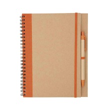Ringband notitieboekje met pen | A5 | Gerecycled karton en FSC papier | 153437 Orange