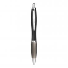 Transparante pen | Full colour | Uitlopend | Met rubberen grip | Max0011 Zwart