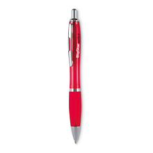Transparante pen | Full colour | Uitlopend | Met rubberen grip | Max0011 Rood