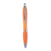 Transparante pen | Full colour | Uitlopend | Met rubberen grip | Max0011 Oranje