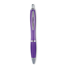 Transparante pen | Full colour | Met rubberen grip | Max0012 Paars