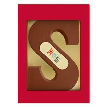 Chocoladeletter met logo S | 200 gram | Melkchocolade