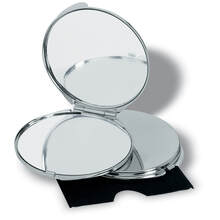Make-up spiegel | Fluwelen etui | 8752204 Glanzend zilver