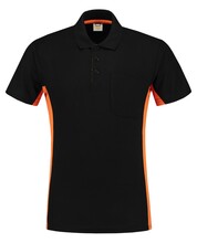 Polo's bedrukken | Unisex | Katoen/polyester | Bicolor | Borstzak | Premium | Tricorp | 97TP2000 Zwart / Oranje