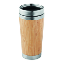 Coffee-to-go beker | RVS met bamboe | Bedrukken of graveren | 400 ml | 8799444 Hout