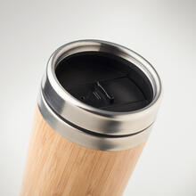 Coffee-to-go beker | RVS met bamboe | Bedrukken of graveren | 400 ml | 8799444 