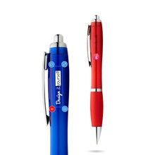 Transparante pen | Full colour | Met rubberen grip