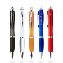 Transparante pen | Full colour | Met rubberen grip