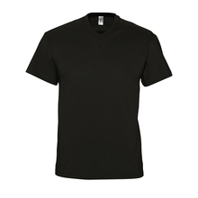 V hals T-shirts bedrukken | Unisex | 150 grams katoen  | 87511150 Zwart