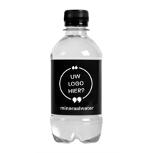 Gevuld waterflesje | 330 ml | Bruiswater | Lekvrij | NL433300pd Zwart